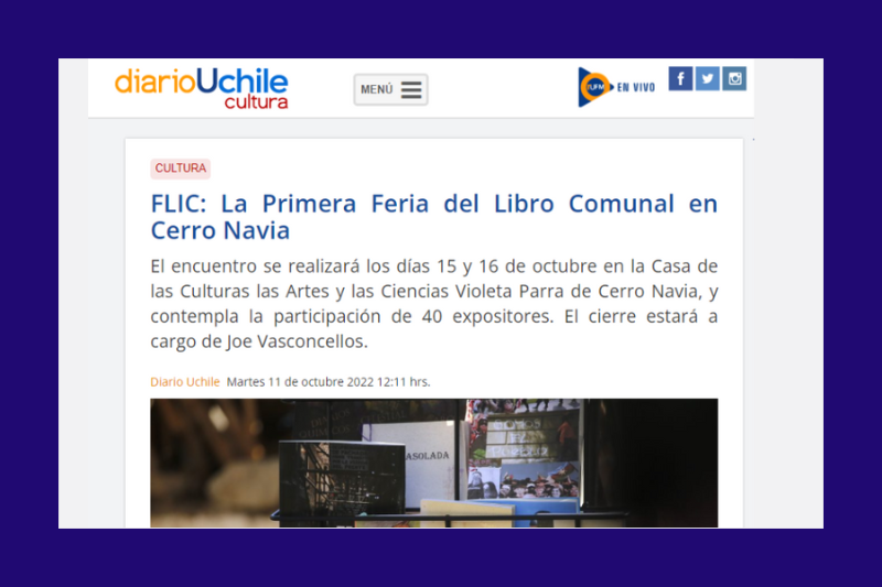 FLIC: La Primera Feria del Libro Comunal en Cerro Navia