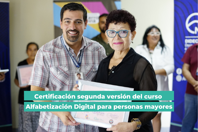 Certificación segunda versión del curso Alfabetización Digital para personas mayores