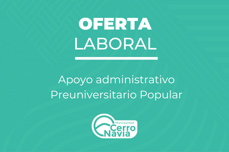 Oferta laboral para el cargo de Apoyo administrativo Preuniversitario Popular