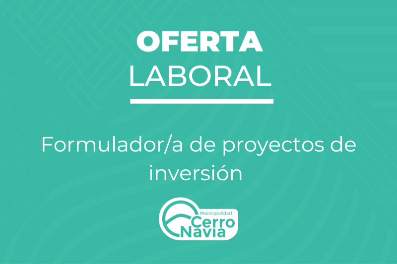 Oferta laboral para el cargo de Formulador/a de proyectos de inversión