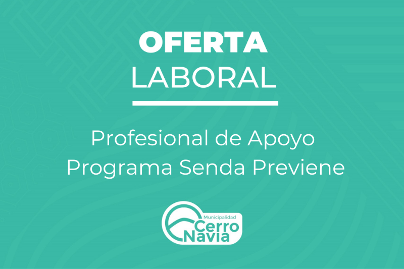 Oferta laboral para el cargo de Profesional de Apoyo Programa Senda Previene