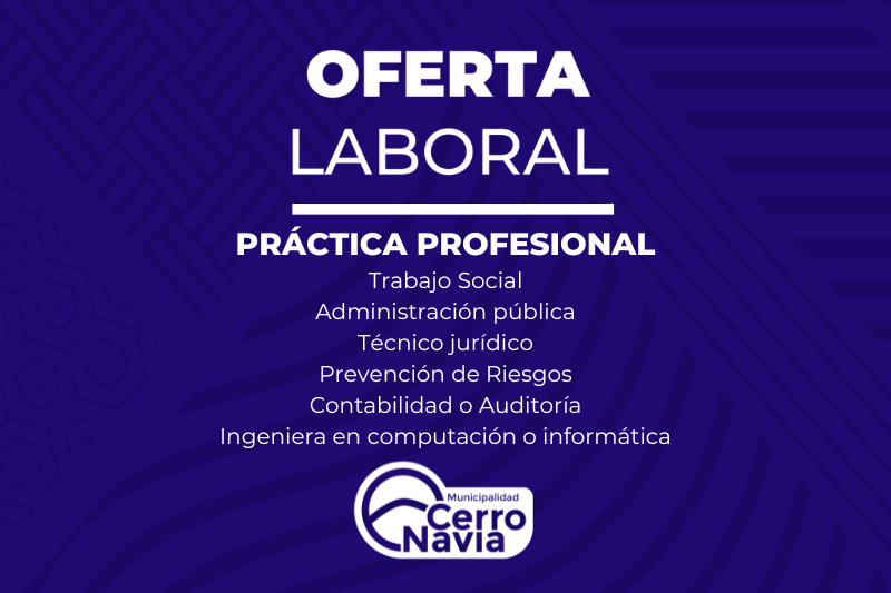 Oferta prácticas profesionales: Trabajo Social, Administración pública, Técnico jurídico, Prevención de Riesgos, Contabilidad o Auditoría, Ingeniera en computación o informática