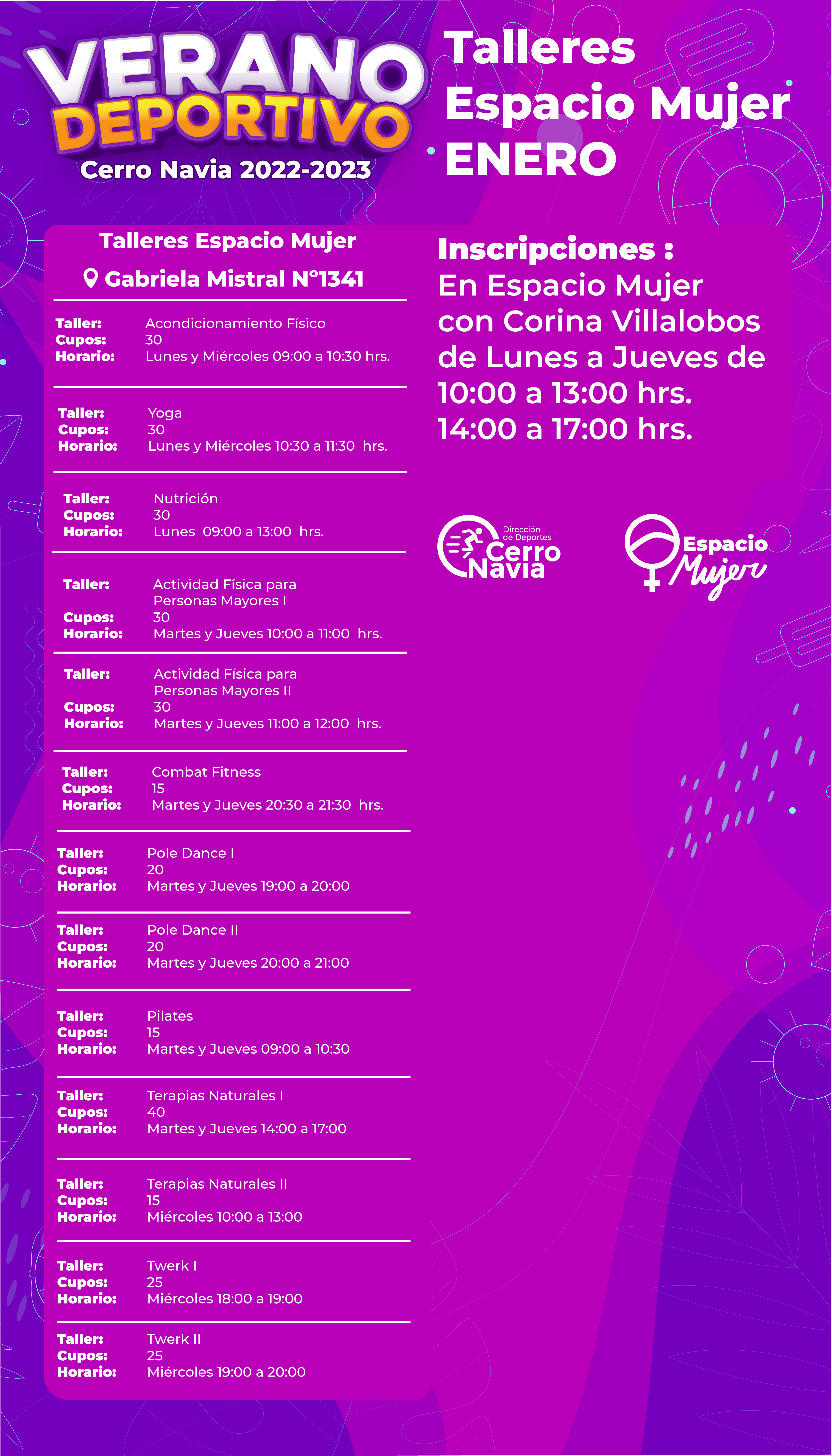 Descubre los talleres gratuitos que estarán disponibles este verano en Cerro Navia: