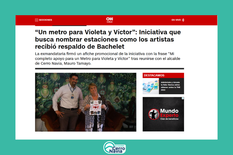 “Un metro para Violeta y Víctor” Iniciativa que busca nombrar estaciones como los artistas recibió respaldo de Bachelet