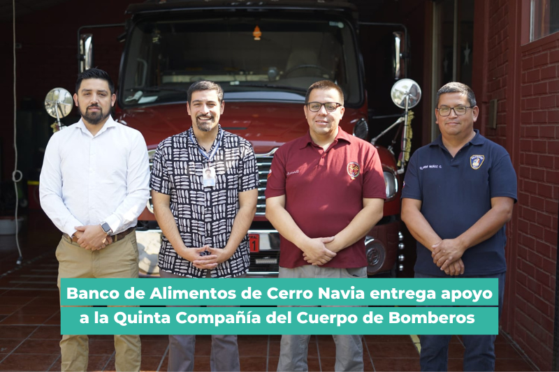 Banco de Alimentos de Cerro Navia entrega apoyo a la Quinta Compañía del Cuerpo de Bomberos