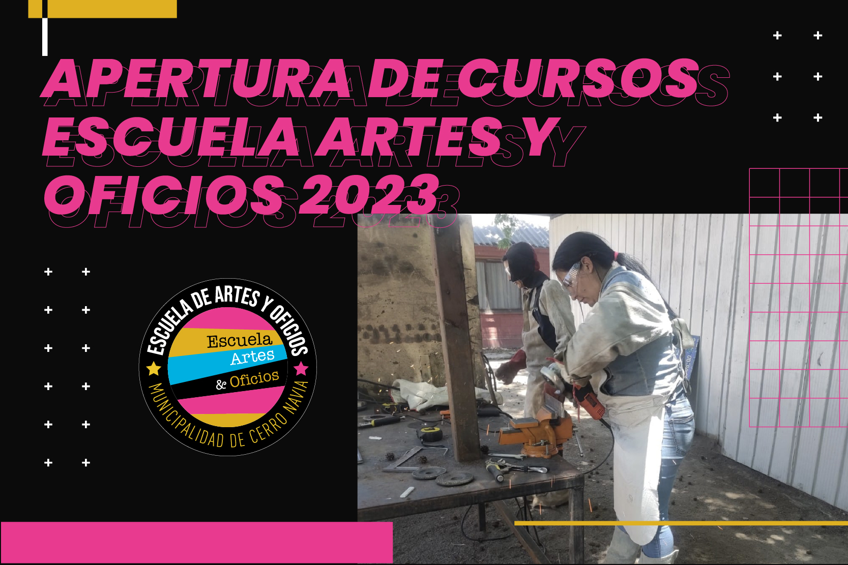 Inscríbete a los cursos disponibles de la Escuela de Artes y Oficios 2023