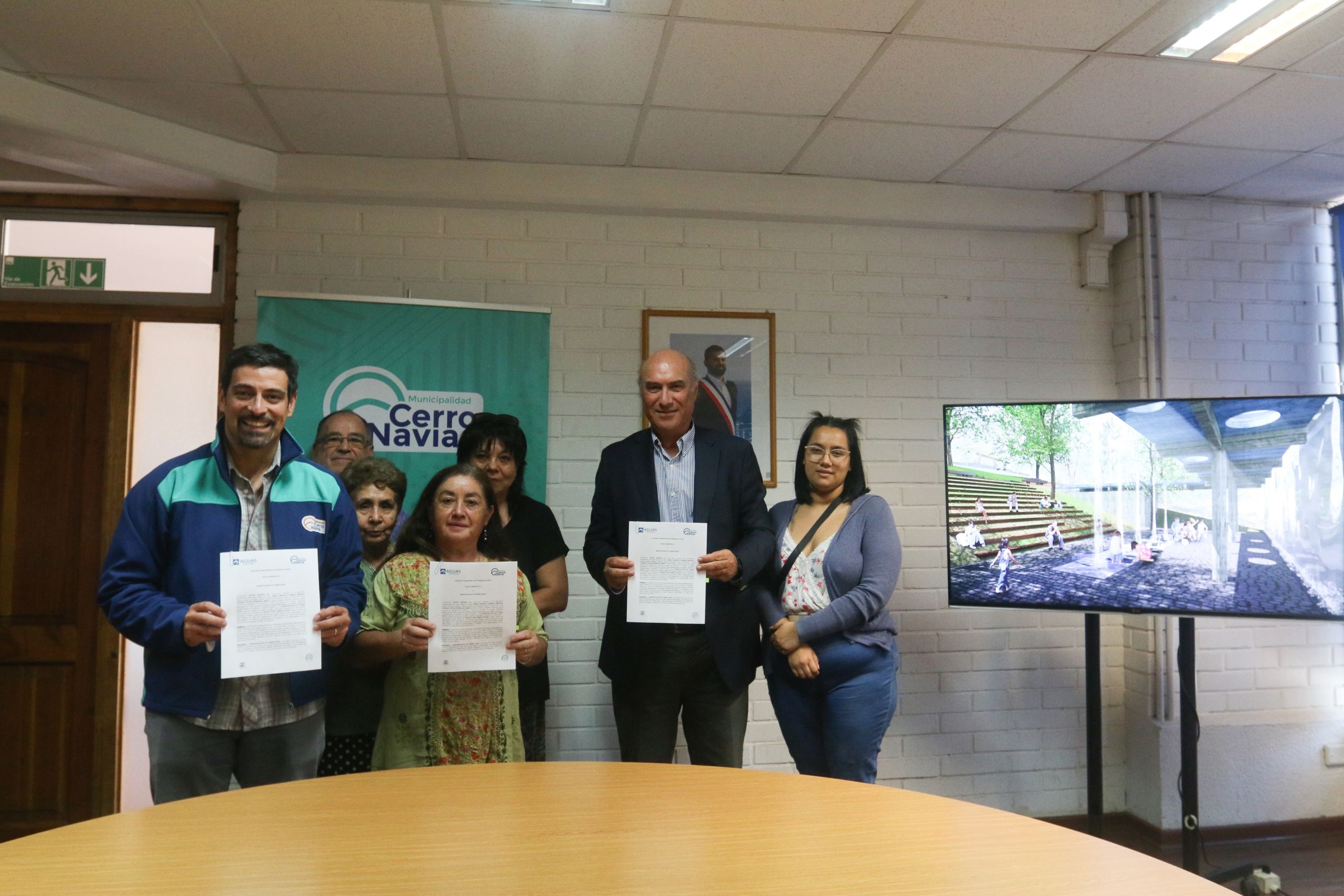 Firma convenio con Aguas Andinas Avanzando hacia el Parque Comunal Cerro Navia.