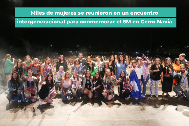 Miles de mujeres se reunieron en un encuentro intergeneracional para conmemorar el 8M en Cerro Navia