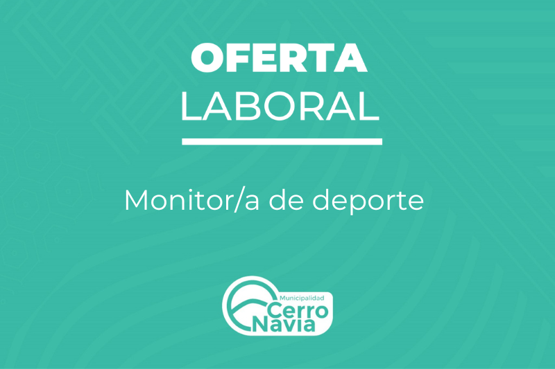 Oferta laboral para proveer cargo de Monitora de deporte